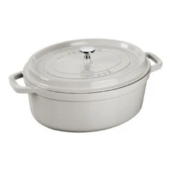 Staub Gietijzeren Braadpan 31 Cm / 5,5 L, Ovaal, White Truffle