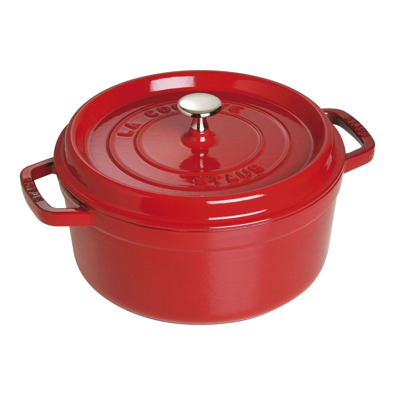 Staub Gietijzeren Braadpan 24 Cm / 3,8 L, Rond, Kersenrood