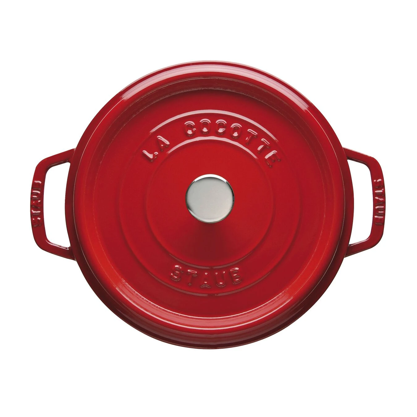 Staub Gietijzeren Braadpan 24 Cm / 3,8 L, Rond, Kersenrood - Afbeelding 2
