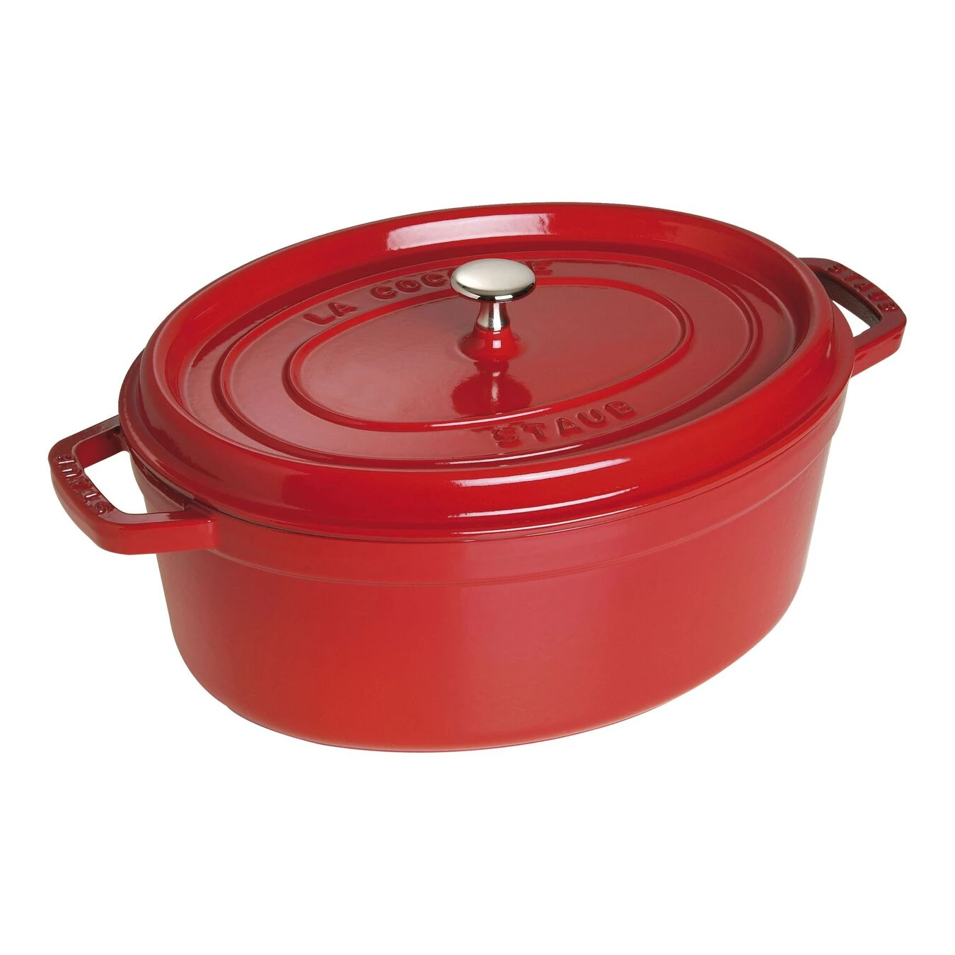 Staub Gietijzeren Braadpan 37 Cm / 8 L, Ovaal, Kersenrood